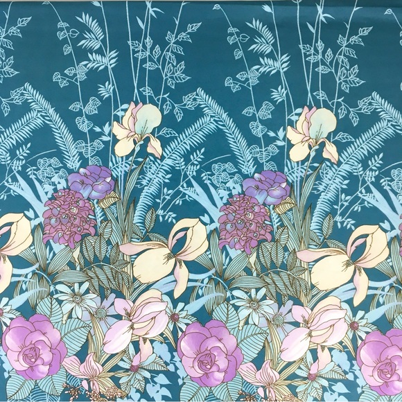 Vintage Other - Vintage Salisbury Print Works floral stretch smooth slinky fabric.